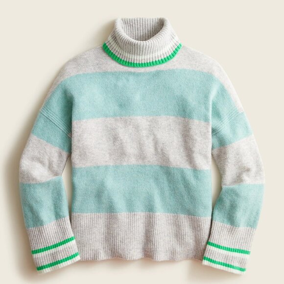 J. Crew Striped Turtleneck Sweater - Picture 1 of 9